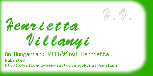 henrietta villanyi business card